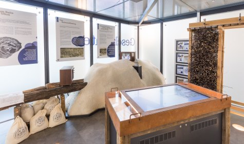 Blick in den Pavillon Geschichte mit Inhalten zur Kurgeschichte und zur Geschichte des  Salzes in Bad Salzuflen. , © Staatsbad Salzuflen GmbH / D. Neuschäfer-Rube