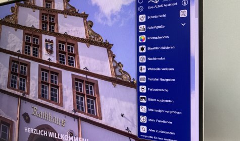 Ein Screenshot der Webseite von Bad Salzuflen mit dem geöffnete Eye-able-Menü, © Stadt Bad Salzuflen